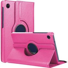 Microsonic Huawei MatePad T10 360 Rotating Stand Deri Pembe Tablet Kılıfı