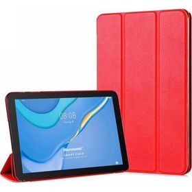 Microsonic Huawei MatePad T10 Slim Translucent Back Smart Cover Kırmızı Tablet Kılıfı