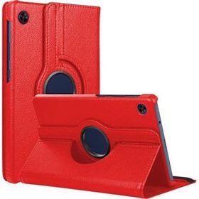 Microsonic Huawei MatePad T10S 360 Rotating Stand Deri Kırmızı Tablet Kılıfı