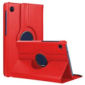 Microsonic Huawei MatePad T8 8 360 Rotating Stand Deri Kırmızı Tablet Kılıfı