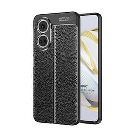 Microsonic Huawei Nova 10 SE Deri Dokulu Silikon Siyah Kılıf