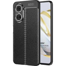 Microsonic Huawei Nova 10 SE Deri Dokulu Silikon Siyah Kılıf