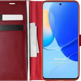 Microsonic Huawei Nova 9 Se Delux Leather Wallet Kırmızı Kılıf