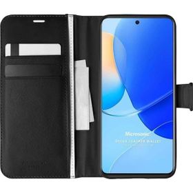 Microsonic Huawei Nova 9 SE Delux Leather Wallet Siyah Kılıf
