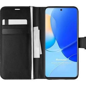 Microsonic Huawei Nova 9 SE Delux Leather Wallet Siyah Kılıf