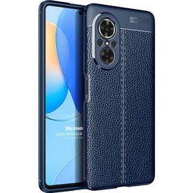 Microsonic Huawei Nova 9 SE Deri Dokulu Silikon Lacivert Kılıf