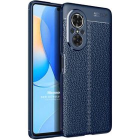 Microsonic Huawei Nova 9 SE Deri Dokulu Silikon Lacivert Kılıf