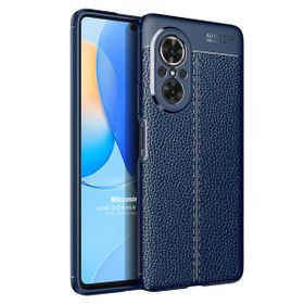 Microsonic Huawei Nova 9 SE Deri Dokulu Silikon Lacivert Kılıf