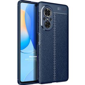 Microsonic Huawei Nova 9 SE Deri Dokulu Silikon Lacivert Kılıf