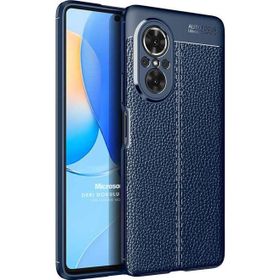 Microsonic Huawei Nova 9 SE Deri Dokulu Silikon Lacivert Kılıf