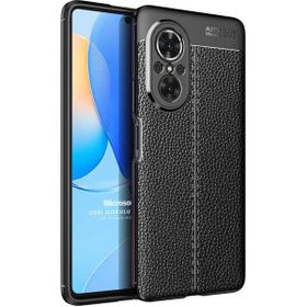 Microsonic Huawei Nova 9 SE Deri Dokulu Silikon Siyah Kılıf