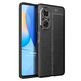 Microsonic Huawei Nova 9 SE Deri Dokulu Silikon Siyah Kılıf