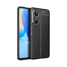 Microsonic Huawei Nova 9 SE Deri Dokulu Silikon Siyah Kılıf
