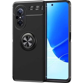 Microsonic Huawei Nova 9 SE Kickstand Ring Holder Siyah Cep Telefonu Kılıfı