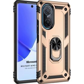 Microsonic Huawei Nova 9 SE Military Ring Holder Gold Cep Telefonu Kılıfı