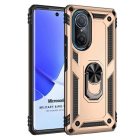 Microsonic Huawei Nova 9 SE Military Ring Holder Gold Cep Telefonu Kılıfı