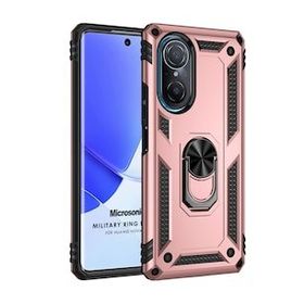 Microsonic Huawei Nova 9 SE Military Ring Holder Rose Gold Cep Telefonu Kılıfı
