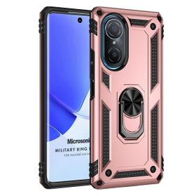 Microsonic Huawei Nova 9 SE Military Ring Holder Rose Gold Cep Telefonu Kılıfı