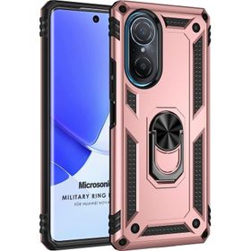 Microsonic Huawei Nova 9 SE Military Ring Holder Rose Gold Cep Telefonu Kılıfı