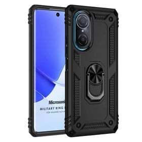 Microsonic Huawei Nova 9 SE Military Ring Holder Siyah Kılıf