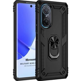Microsonic Huawei Nova 9 SE Military Ring Holder Siyah Kılıf