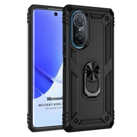 Microsonic Huawei Nova 9 SE Military Ring Holder Siyah Kılıf