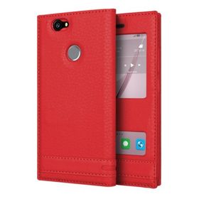 Microsonic Huawei Nova Dual View Gizli Mıknatıslı Kırmızı Kılıf