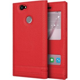 Microsonic Huawei Nova Dual View Gizli Mıknatıslı Kırmızı Kılıf