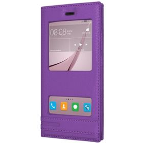 Microsonic Huawei Nova Dual View Gizli Mıknatıslı Mor Kılıf