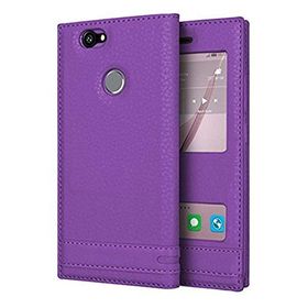 Microsonic Huawei Nova Dual View Gizli Mıknatıslı Mor Kılıf
