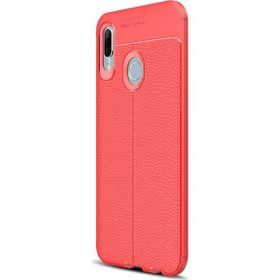 Microsonic Huawei P Smart 2019 Deri Dokulu Silikon Kırmızı Kılıf