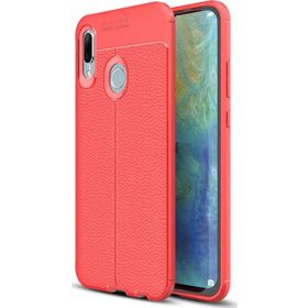 Microsonic Huawei P Smart 2019 Deri Dokulu Silikon Kırmızı Kılıf