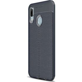 Microsonic Huawei P Smart 2019 Deri Dokulu Silikon Lacivert Kılıf