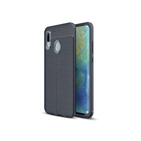 Microsonic Huawei P Smart 2019 Deri Dokulu Silikon Lacivert Kılıf