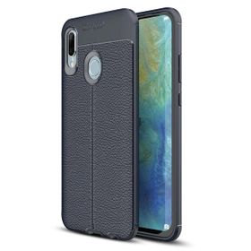 Microsonic Huawei P Smart 2019 Deri Dokulu Silikon Lacivert Kılıf