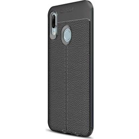 Microsonic Huawei P Smart 2019 Deri Dokulu Silikon Siyah Kılıf