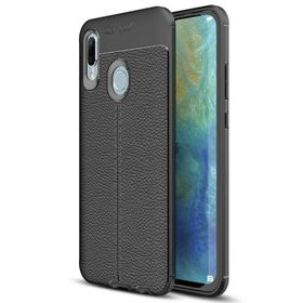 Microsonic Huawei P Smart 2019 Deri Dokulu Silikon Siyah Kılıf