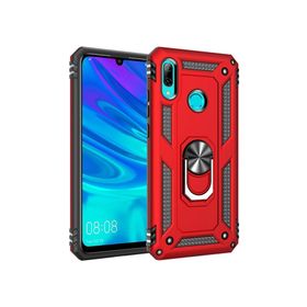 Microsonic Huawei P Smart 2019 Military Ring Holder Kırmızı Kılıf