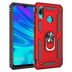 Microsonic Huawei P Smart 2019 Military Ring Holder Kırmızı Kılıf