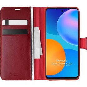 Microsonic Huawei P Smart 2021 Delux Leather Wallet Kırmızı Cep Telefonu Kılıfı