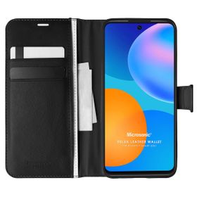 Microsonic Huawei P Smart 2021 Delux Leather Wallet Siyah Cep Telefonu Kılıfı