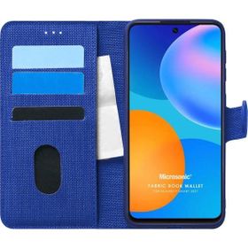 Microsonic Huawei P Smart 2021 Fabric Book Wallet Lacivert Cep Telefonu Kılıfı