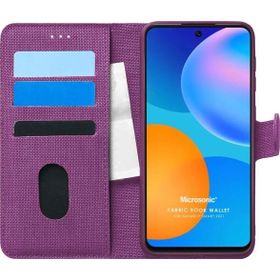 Microsonic Huawei P Smart 2021 Fabric Book Wallet Mor Cep Telefonu Kılıfı