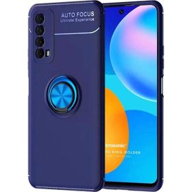 Microsonic Huawei P Smart 2021 Kickstand Ring Holder Lacivert Cep Telefonu Kılıfı