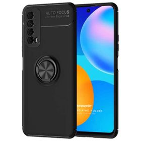 Microsonic Huawei P Smart 2021 Kickstand Ring Holder Siyah Cep Telefonu Kılıfı
