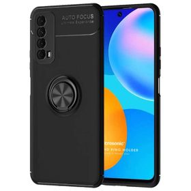 Microsonic Huawei P Smart 2021 Kickstand Ring Holder Siyah Cep Telefonu Kılıfı