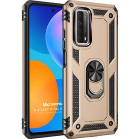Microsonic Huawei P Smart 2021 Military Ring Holder Gold Cep Telefonu Kılıfı