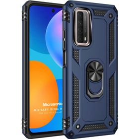 Microsonic Huawei P Smart 2021 Military Ring Holder Lacivert Cep Telefonu Kılıfı