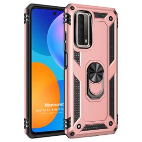 Microsonic Huawei P Smart 2021 Military Ring Holder Rose Gold Cep Telefonu Kılıfı