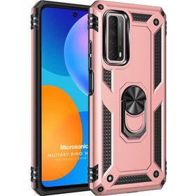 Microsonic Huawei P Smart 2021 Military Ring Holder Rose Gold Cep Telefonu Kılıfı